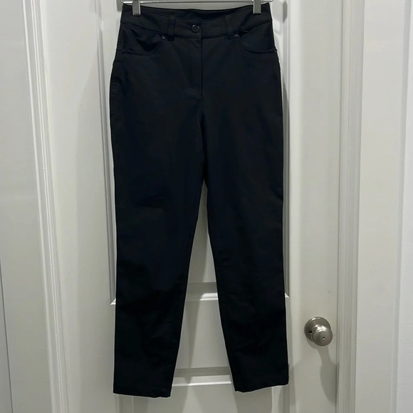 Lululemon City Sleek Slim-Fit 5 Pocket High-Rise Pant in Black Sz 4 - Picture 2 of 10